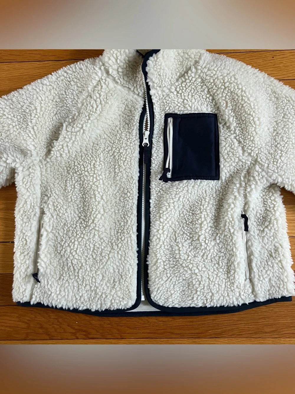 Crewcuts Cream Ivory Sherpa Fall Soft Cozy Zip Up Fleece Jacket XL 12 13